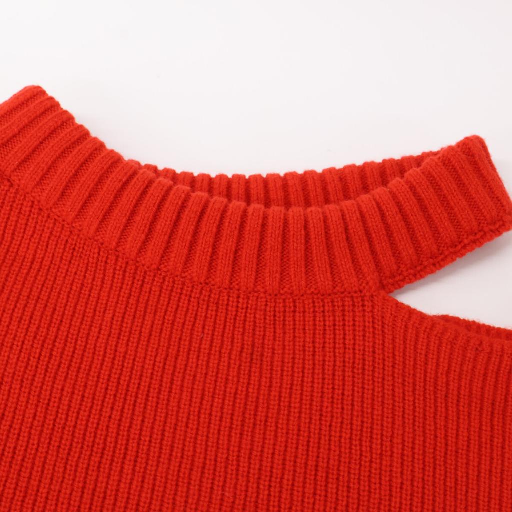 Sacai 22-06291 Red Shoulder Cut Knit Tops 2 RedUsed