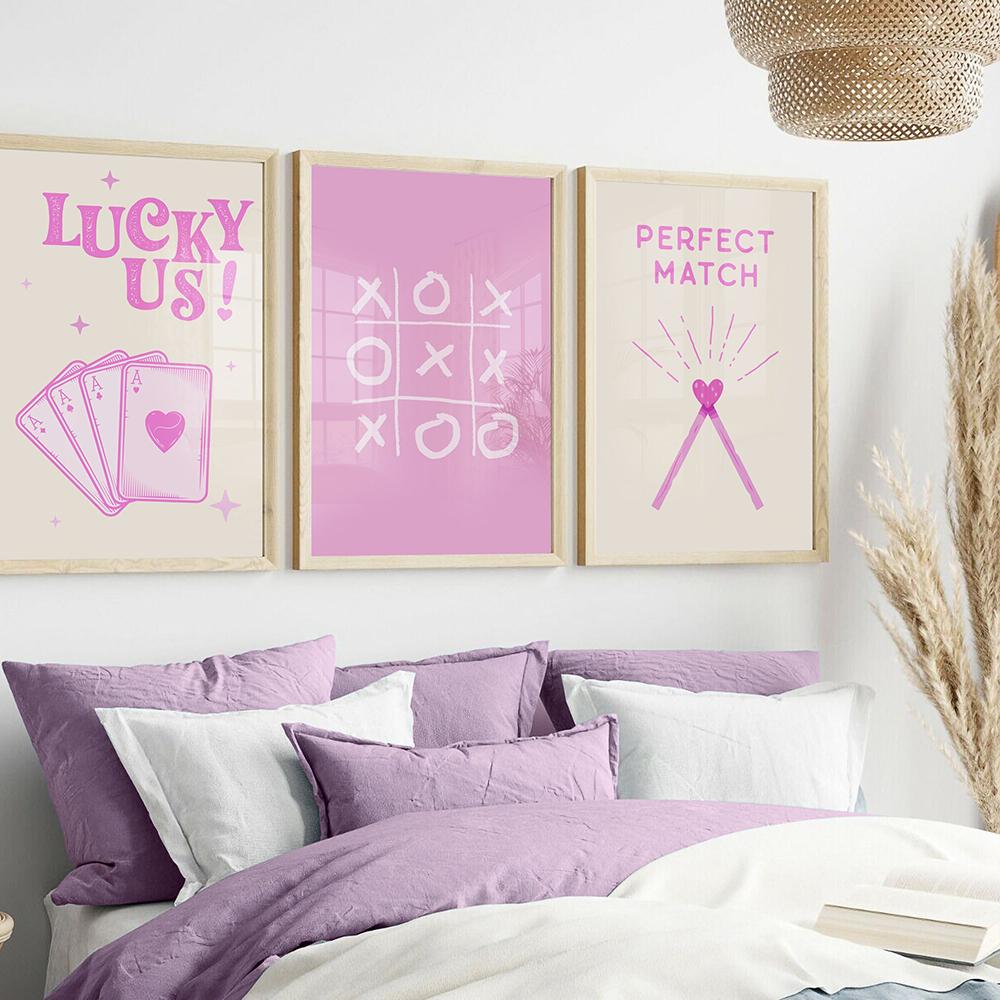 Lucky You Queen Heart Posters and Prints Retro Trendy Aesthetic Funky Wall Art Pictures 70s Style Disco Home Decor Canvas Mural