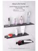 Estante de pared para baño de aluminio negro sin perforaciones