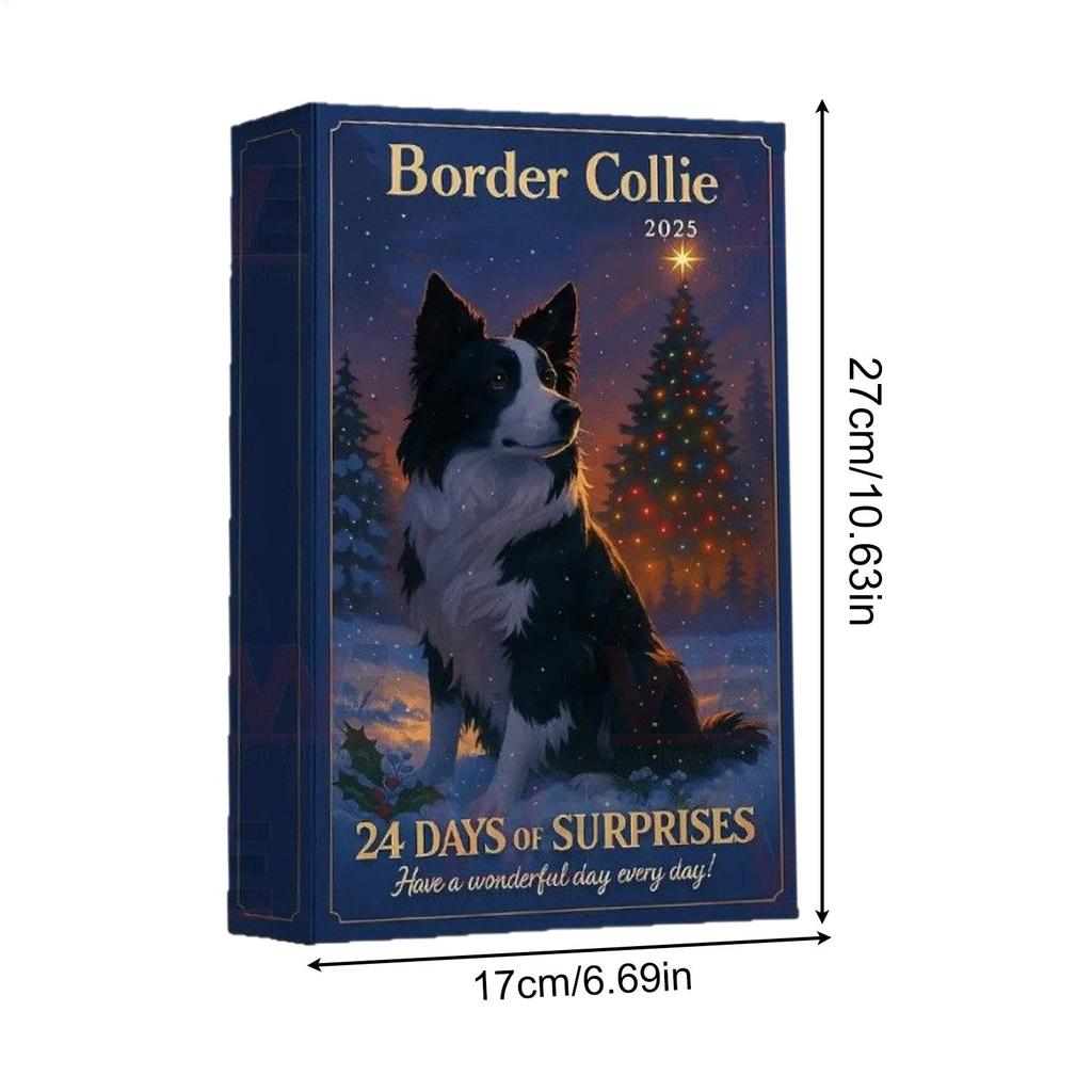 2025 Christmas Advent Calendar 24 Days Dog Pendants 2D Acrylic Hanging Ornaments Christmas Tree Decorations for Dog Lovers