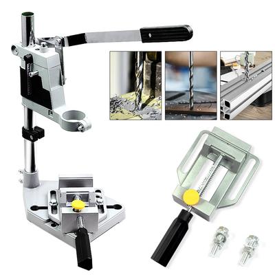 Taladro de Mesa con Bastidor Fijo Máquina de Taladro de Banco de una Sola Cabeza Portabrocas Aleación de Aluminio Multifuncional Accesorios para Amoladora Eléctrica
