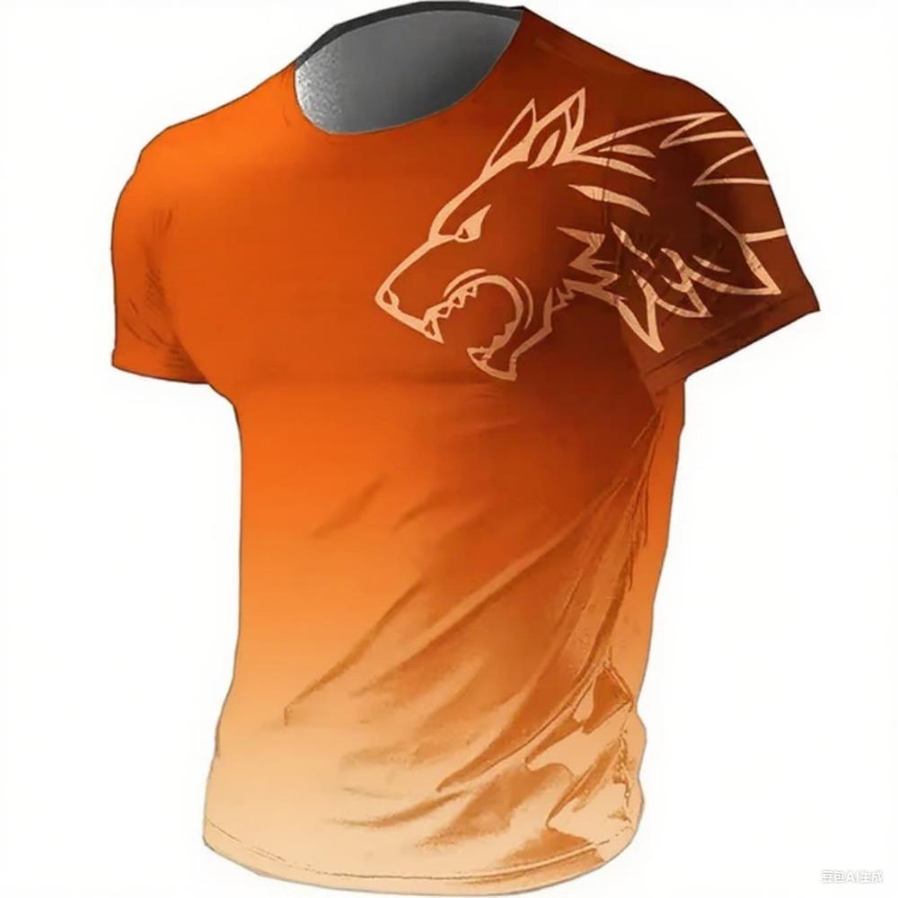Animal T-Shirt For Men Summer Casual Short Sleeve Cartoon Print Funny Men's T-Shirts Fashion Male Pullover Oversized Clothing