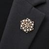 Dress Brooch Faux Pearl Rhinestone Flower Brooch, Retro Lapel Pin for Oxidation Resistant Wedding Party Bridal Shower, Women Girls Clothing