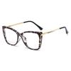 Fashion  Large Frame Transparent Gradient Glasses Frame Leopard Print Ins Style Eye Glasses Frames For Women Eyewear