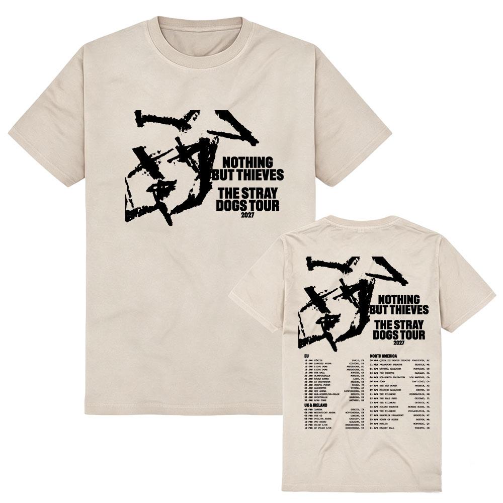 A STRAY DOGS Tour 2027 Póló Rock Zenekar Nothing But Thieves Pólók Nyári Rövid Ujjú Pamut Női Pólók Grafikus Merch Póló