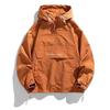 Spring Autumn Mens Anorak Jackets Fashion Man Half Zip Streetwear Hip Hop Hooded Coats Men Loose Windbreaker Waterproof Jackets