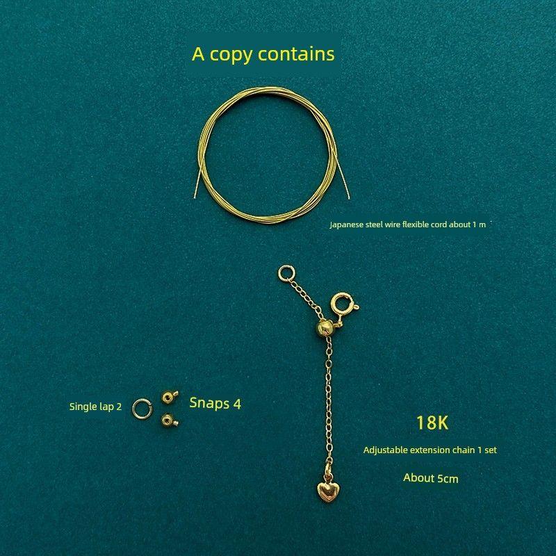 

DIY 18K Silver 0.4mm Braided Rope Pearl diy material (18K) (without pliers)