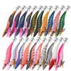 SQUID KING Luminous Wooden Shrimp Squid Hook - Sizes 2.5, 3.0, 3.5 with Rapid Current Lead Head & Rattle for Deep Water.