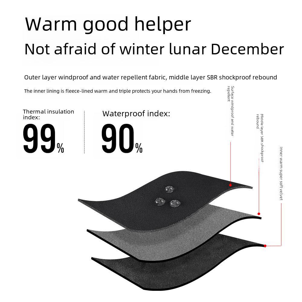 Mănuși Ciclism Călduroase și Rezistente la Vânt pentru Bărbați și Femei - Touchscreen, Antiderapante, Degete Întregi, Plus Catifea pentru Toamnă și Iarnă