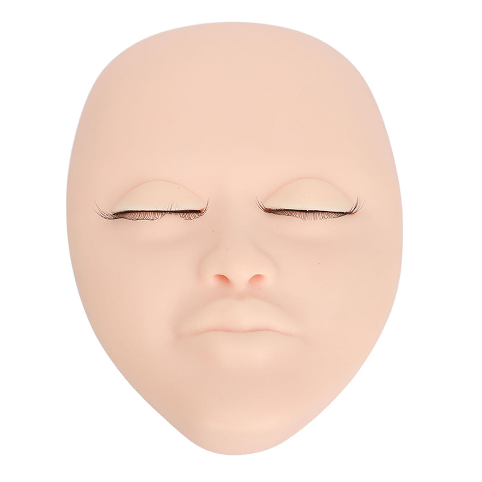 Lash Mannequin Head Eyelash Mannequin Head Lash Extension Training Practice with 3 Pairs Removable Double Layer Eyelids