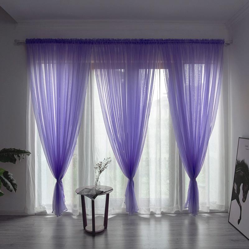 Home Window Screen Curtain Tulle Multi-color Sheer Curtains for Living Room Hotel Beauty Salon Window Privacy Screening Decor