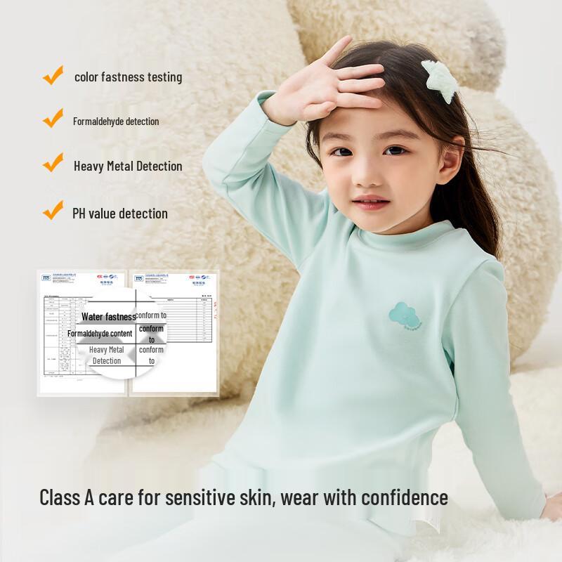 Balabala Girl's Thick Thermal Underwear Set