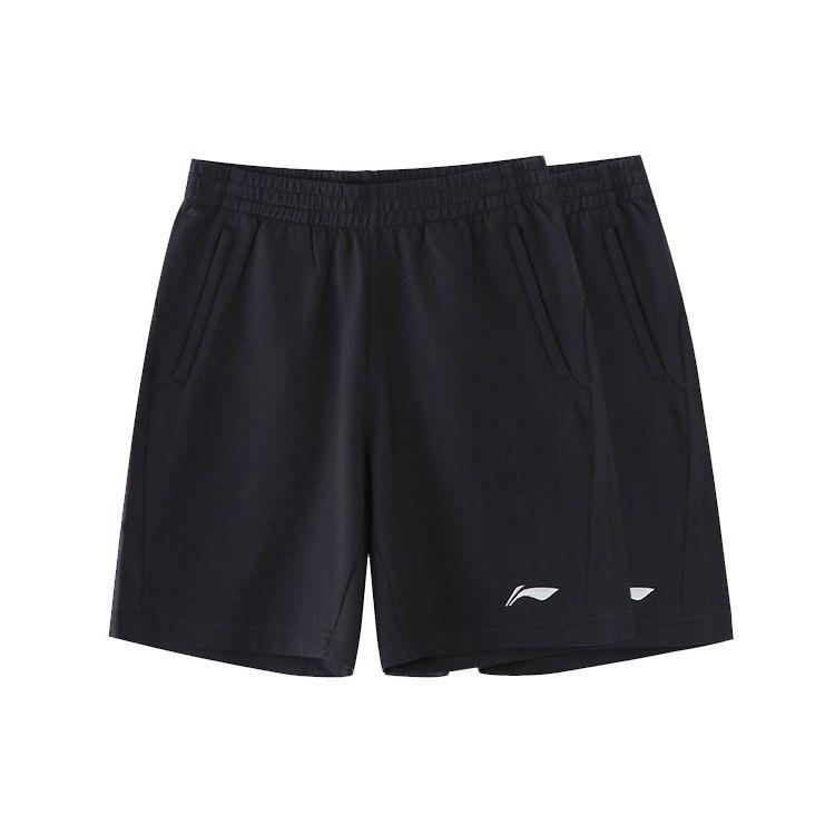 Li Ning Football Series Sports Training Solid Color Casual Shorts Men shorts Black AKSS481-2