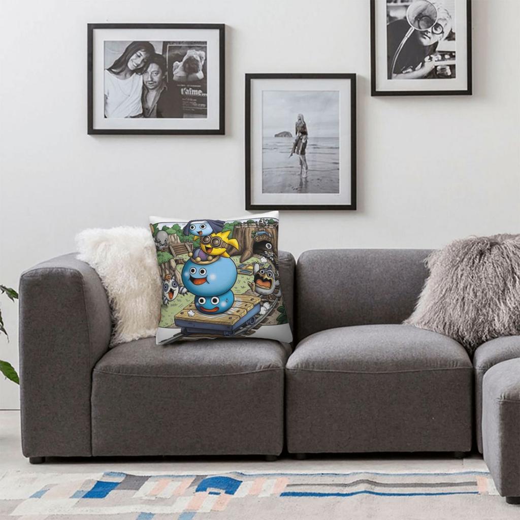 D-Dragon Quest Slime Pillow Case Cushion Cover Square Custom Diy Pillow Cover Fashion Pillowcases For Living Room Chair