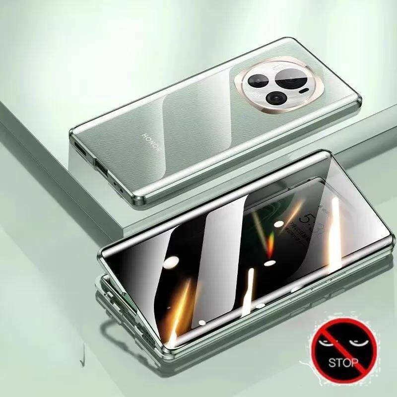 

Магнітний чохол-антишпигун 360° для Huawei Magic 5 6 7 8 Pro із захисною кришкою для об єктива камери із загартованого скла, бампери для телефону Honor Magic 7 Pro зелений