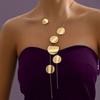 Trendy Round Disc Cutout Geometric Necklace