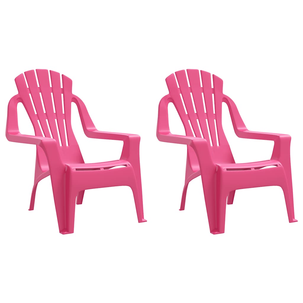 Kinder Gartensessel 2 Stück Rosa 37 x 34 x 44 cm PP mit Holzmaserung