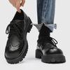 New casual leather shoes heightened non-slip derby shoes personalized color matching small leather shoes thick soles
