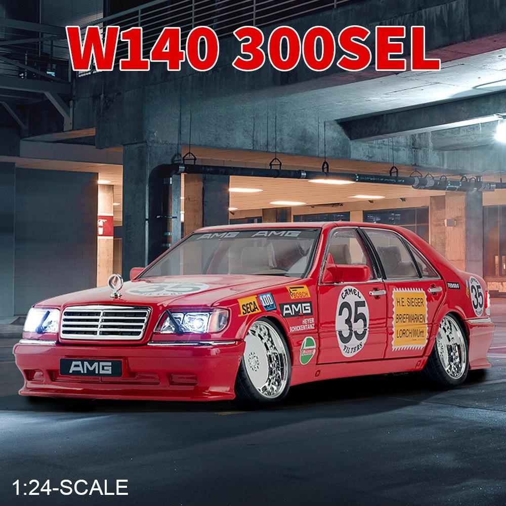 Simülasyon 1:24 Mercedes Benz S W140 320SEL Modifiye Versiyon Alaşım Yarış Arabası Diecast Model Koleksiyon Dekoratif Hediye Erkek Çocuklar