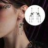 Gothic Skeleton Earrings 1 Pair Halloween Earrings, Spooky Dangle Edgy Fashion Jewelry Drop Punk Skull Articulated for Women Cosplay Theme