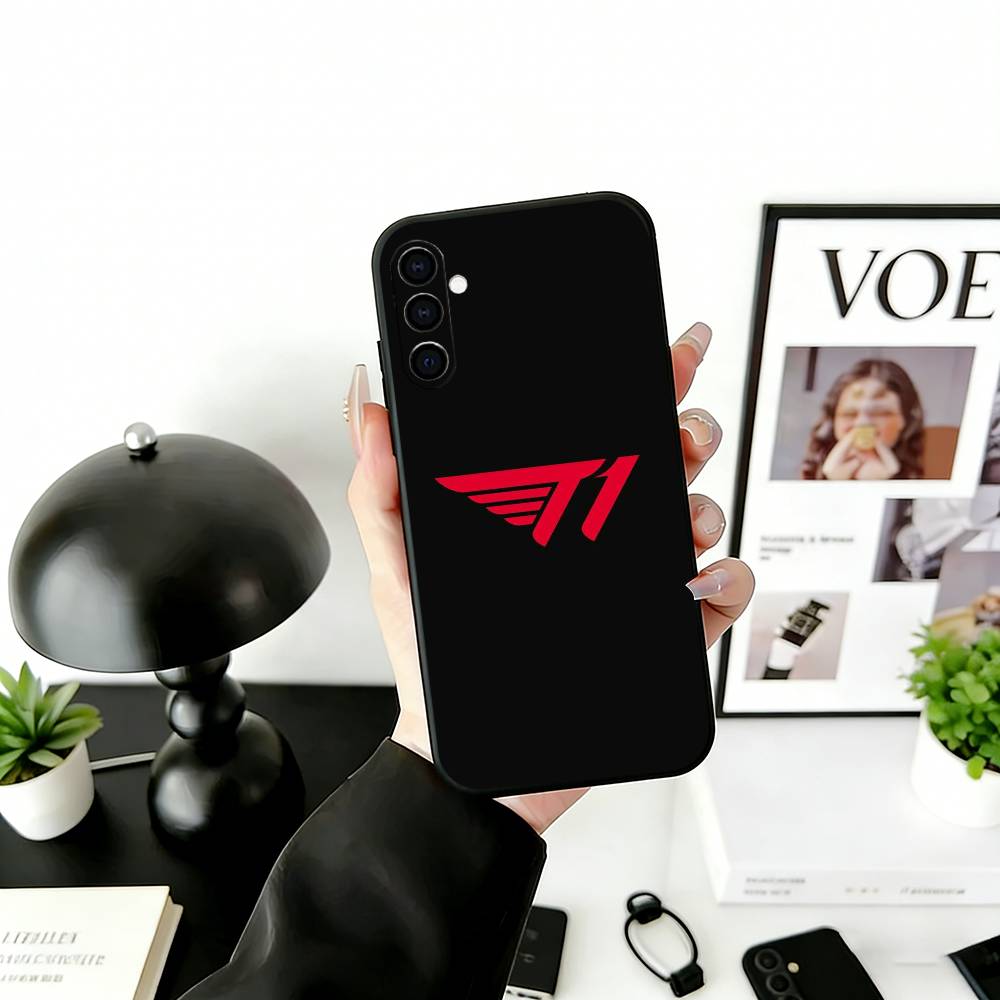 Cool t-T1 E-gaming Design Phone Case Black Silicone Soft For Samsung Galaxy A73,A72,A71,A70,A53,A52,A51