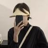 Raffia Summer Visors Hat Anti-UV Beach Straw Hats Foldable Sun Hat  for Travel Outdoor Beach