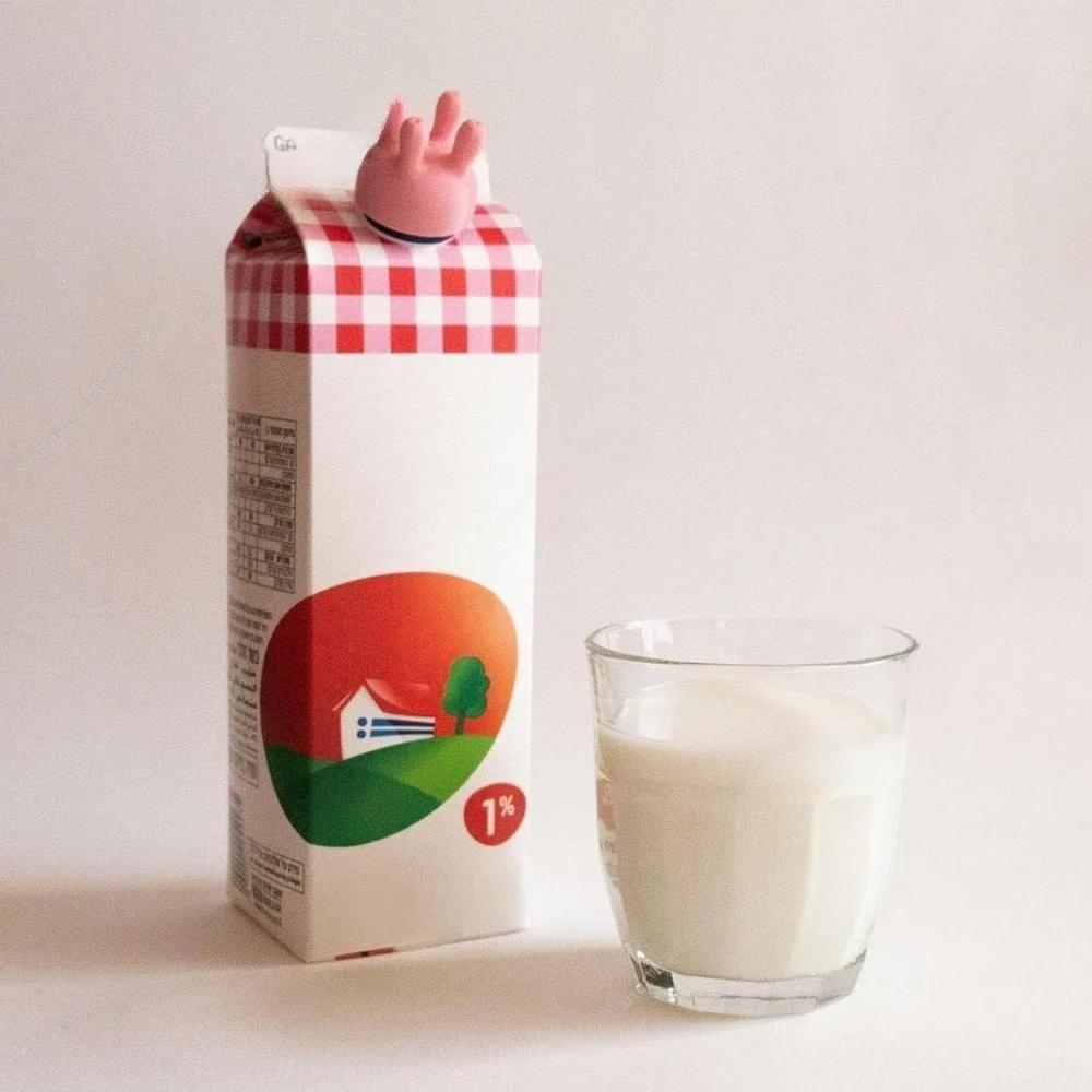 Cow Milk Box Caps Reusable Silicones Milk Carton Stoppers Funny Pouring Milk Bottle Cap Milk Bottles Pour Spout Covers