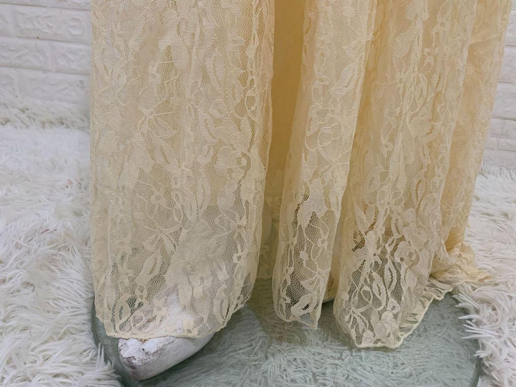 Vestido de Encaje Europeo y Americano con Mangas Acampanadas para Fotografía de Maternidad 8919