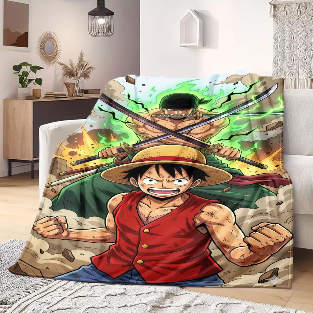 OnePiece Anime Print Blanket Warm  Comfortable Flannel Blanket Suitable for Bedrooms, Sofas, Beds, Chairs, Picnics, Travel