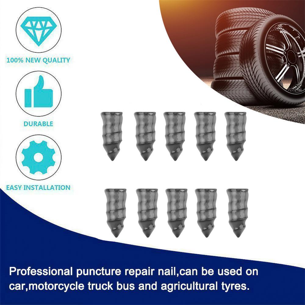 10 חתיכות תיקון צמיג Tubeless ציפורן גומי פנצ'ר צמיג ואקום כלי תיקון מהיר לרכב משאית אופנוע אופניים תיקון צמיגים בשירות עצמי