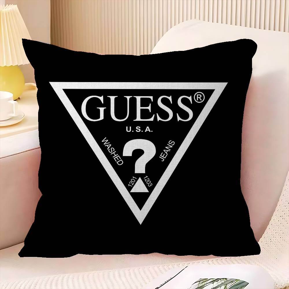 Fashion G_GuessS Logo Printed Office Cushion Pillowcase Car Cushion Cover45X45CM Lumbar Pillowcase Sofa Pillowcover