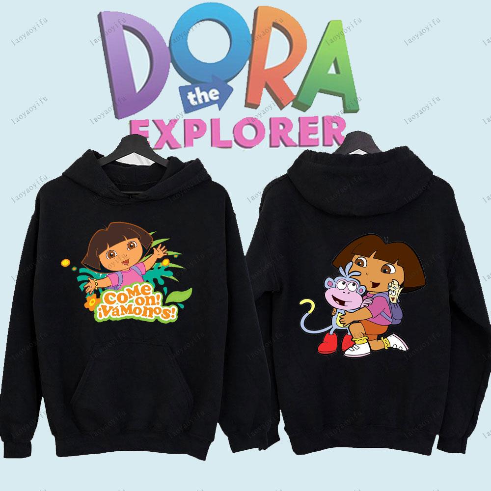 

Dora The Explorer Cute Anime Cartoon Pullover Winter Keep Warm Hoodie Unisex Women Men Comfortable Personality Sportswear 3XL