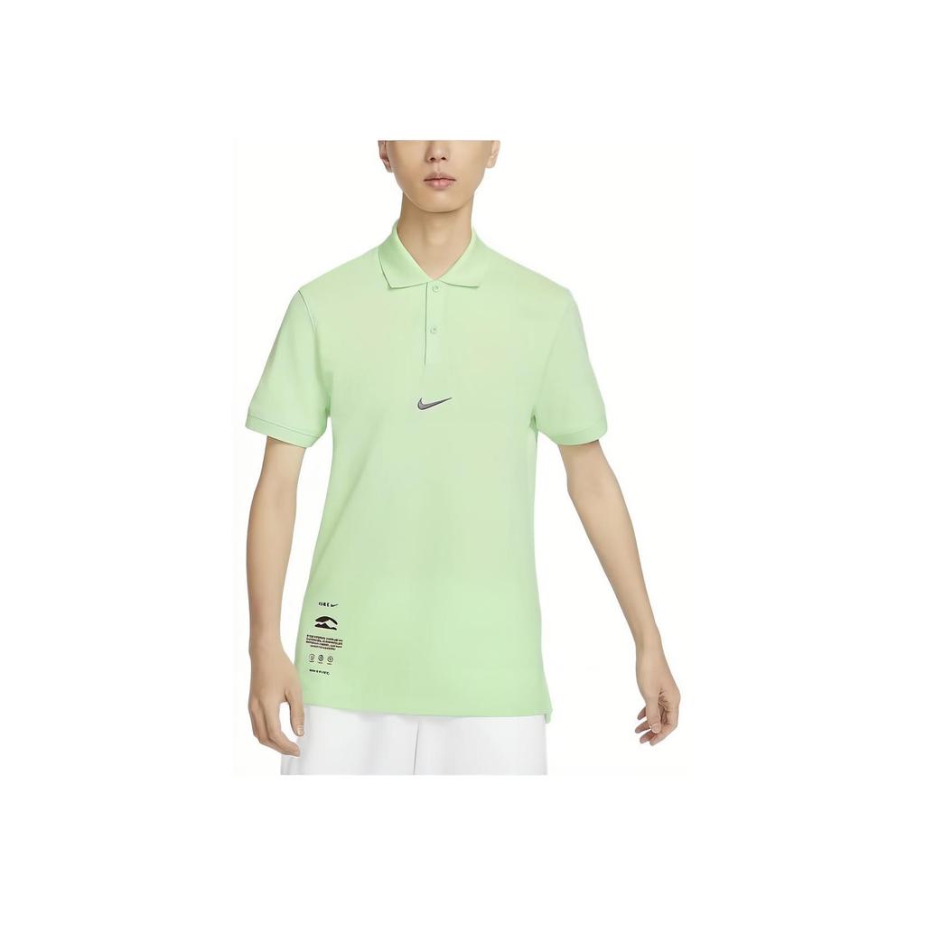 Nike Logo Print Pullover Kurzarm Poloshirt Herren Poloshirts Steam-Green HF6168376