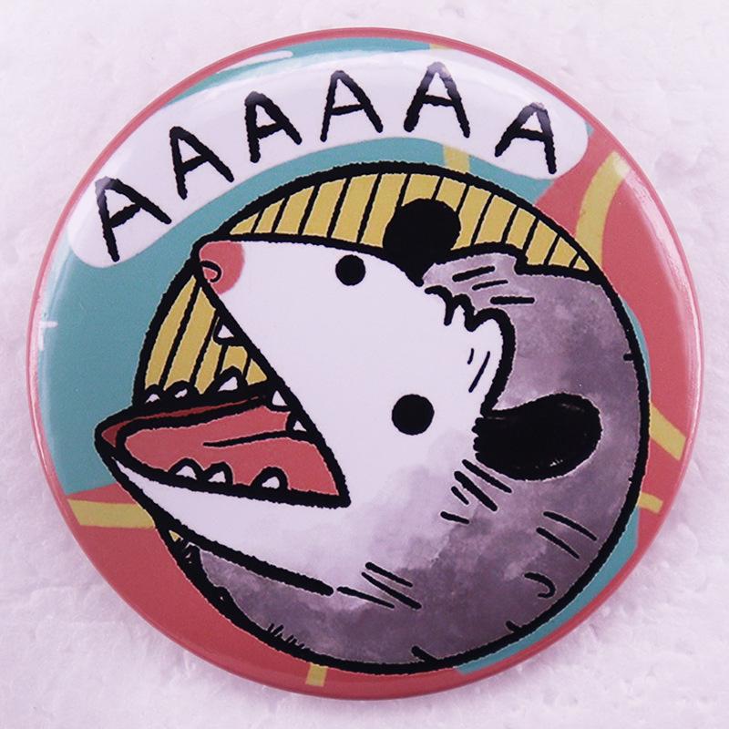 Screaming Opossum Brooch Pin Badge