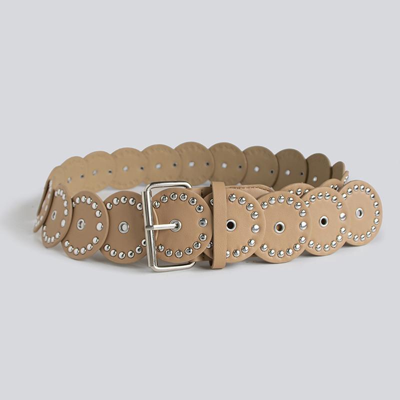 Retro Artful Faux Leather Belt With Irregular Pattern And Pin Closure For Ladies