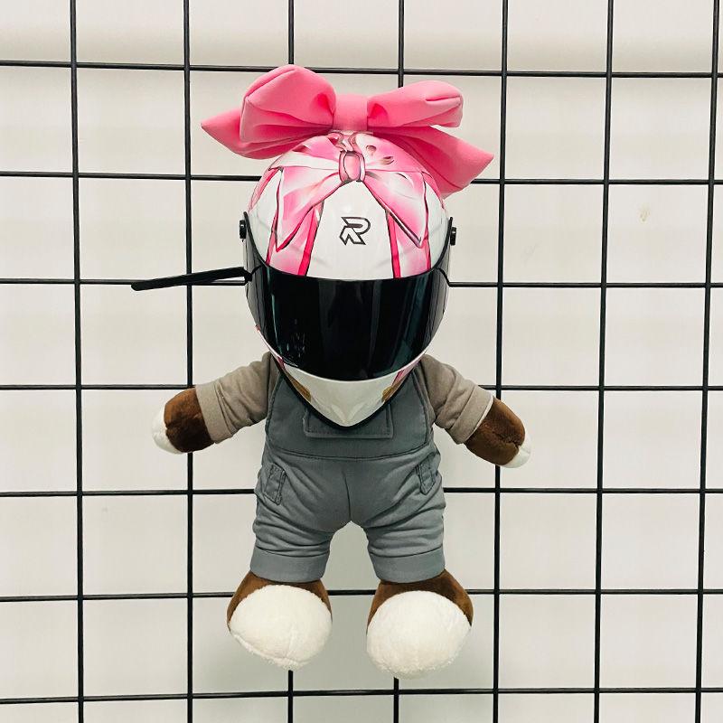 FiK Bow-tied Helmet, Pink Female Motorcycle Doll Helmet, Toy Model, Pet Motorcycle