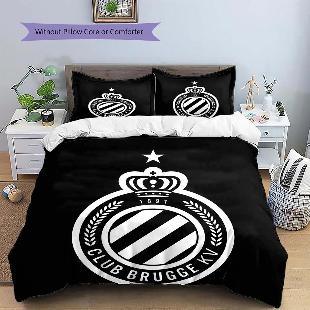 Club Brugge KV Pattern Bedding Quilt Set Home Decoration Gift (1 * duvet cover + 2 * pillowcase without core)