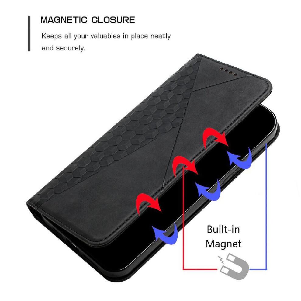 (Black) Flip Case for iphone 16e Kickstand Pu Leather Card Insertion Wallet
