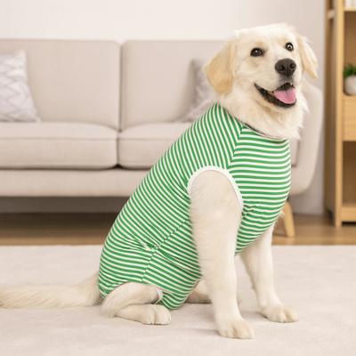 Elastic Dog Recovery Suit Washable Striped Design Pet Sterilization Suit Four-legged Anti-Licking Bodysuit Weaning Period