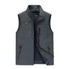 Men's Casual Outdoor Stand Collar Fishing Vest - Large Size, Spring/Autumn, Logo Print