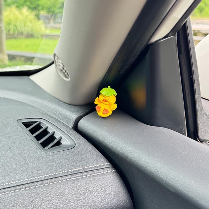 4 Pcs Mini Duck Cute Car Accessories, Funny Rear View Mirror Dashboard Decorations Cute Car Rear View Mirror Ornament Interior Home Office Decors