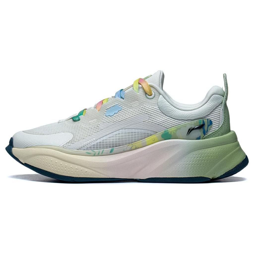 Li Ning Soft Shock Absorbing Wear Resistant Low Top Casual Shoes Women Shoes Gray Green AGLT052-8