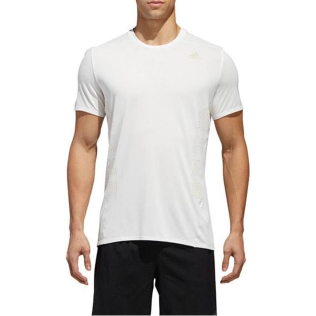 Adidas T Shirts Men's White Crew Neck Moderate Straight Fit CZ0299