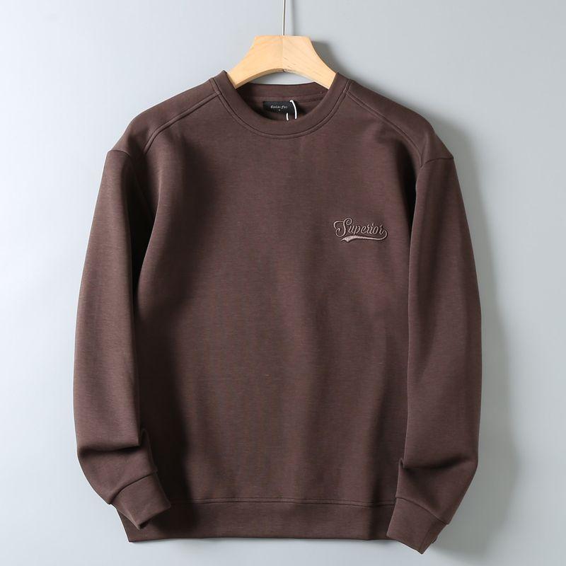 Original Foreign Trade Quality Space Cotton Odm Company Product Autumn and Winter Round Neck Casual Solid Color Pullover Sweatshirt for Men