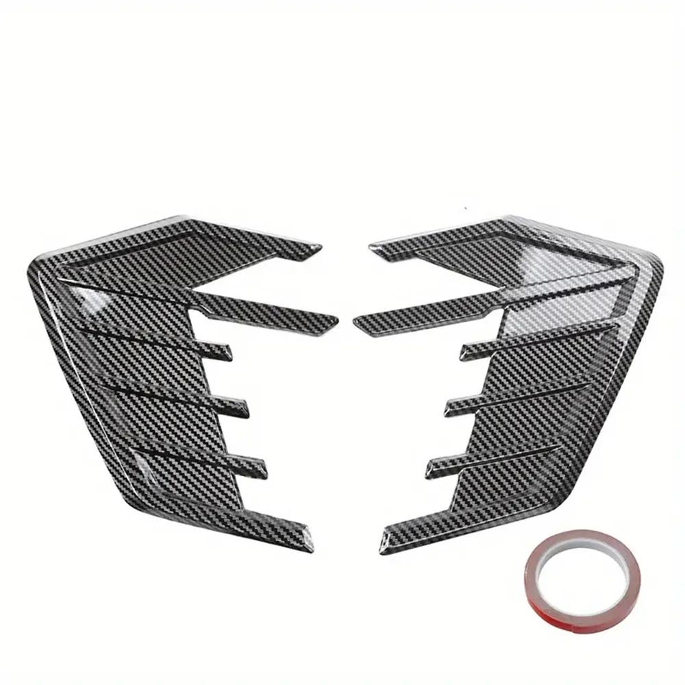 2pcs Universal Car Air Flow Fender Hood Intake Vent Cover Trim Carbon Fiber Side Wing Decals Body Shark Gill Ventilation Sticker