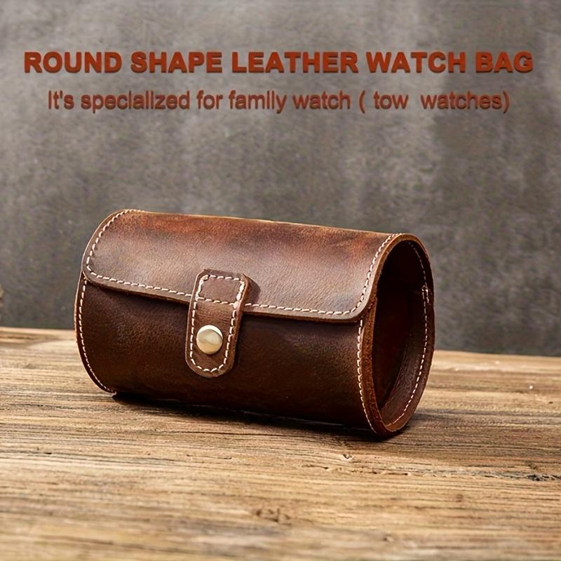 A Vintage Leather Watch Storage Box for Travel, Display, or Home Storage - Compatible with Mechanical Watches, Quartz Watches