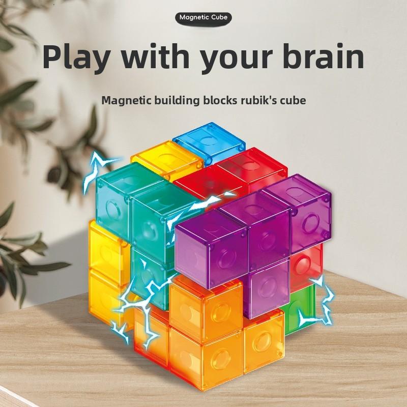 Magnetic Cube Puzzle With Abs Material For Brain Development And Diy Fun