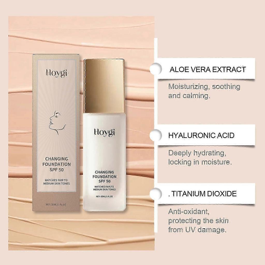 Hoygi Concealer Liquid Foundation Is Light, Matt, Mild, Moisturizing, Transparent, Soothing, and Suitable for Dry Skin