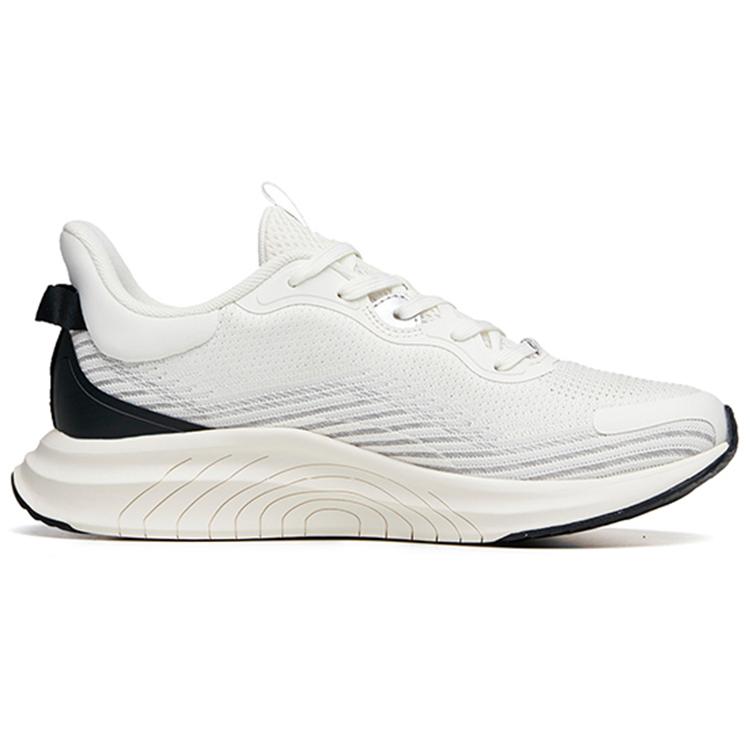 Anta Cushioning Slip Resistant Abrasion Resistant Breathable Coverage Low Top Running Shoes Men's White Black 112135558S-3