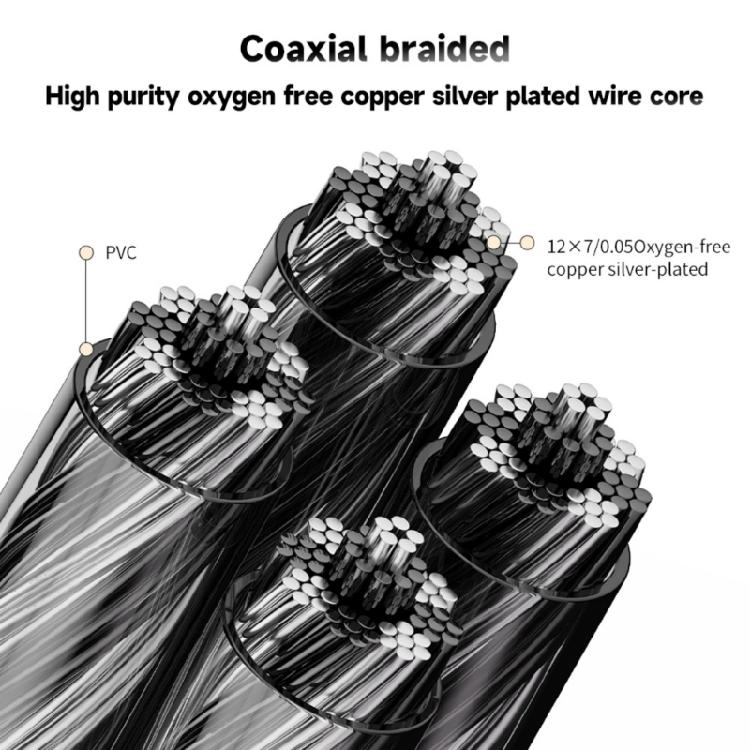 Flexible Silver Plated OFC 2Pin Earphone Cable Featuring 336Core Structure And Universal Compatibility 3.5mm Plugs